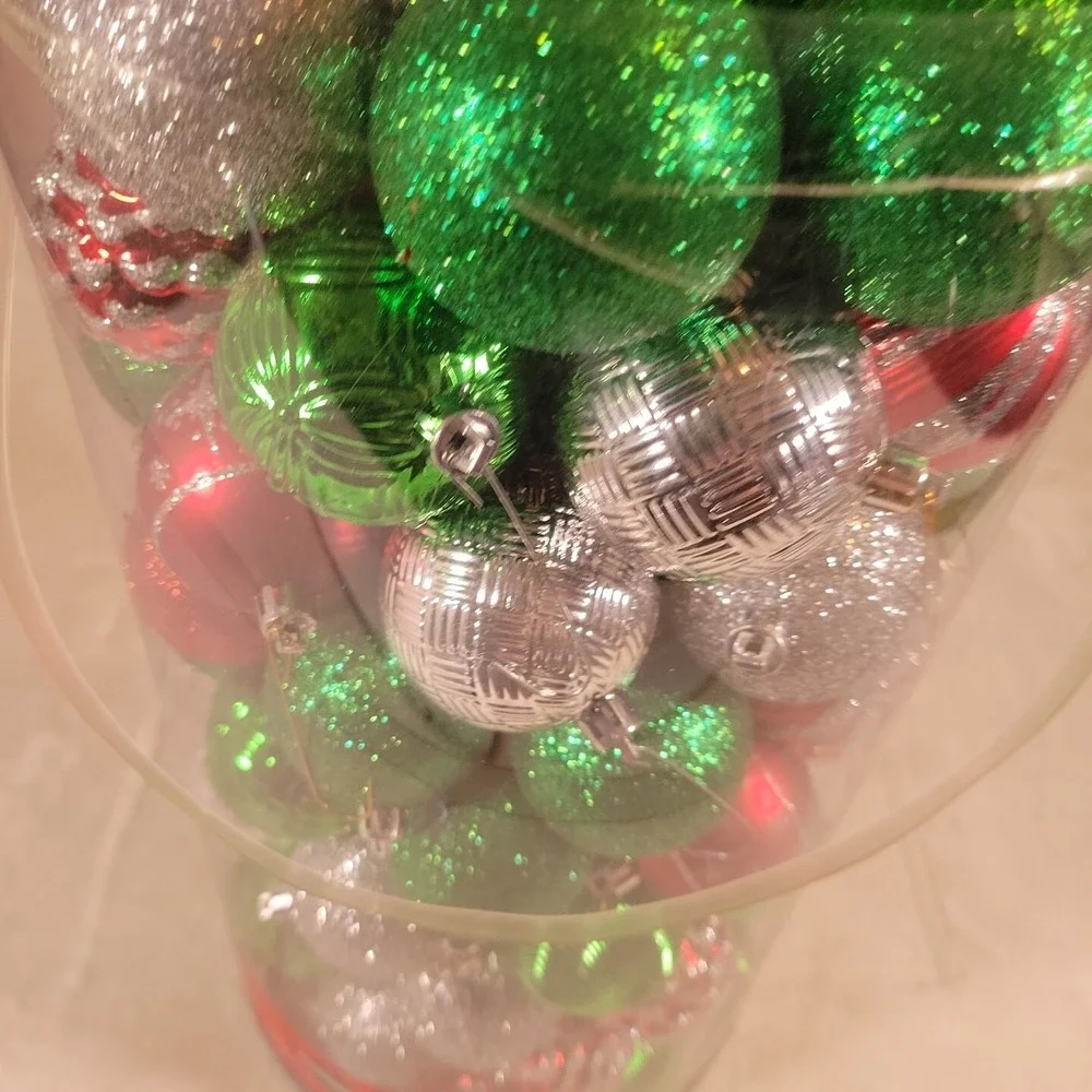 December Home 100 Pieces Shatterproof Christmas Tree Ornaments - Multiple Colors